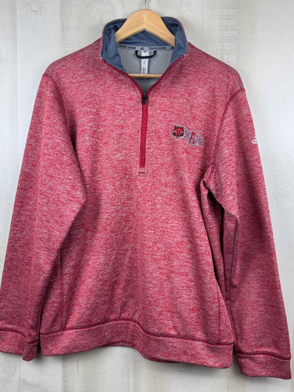 Adidas Team Issue Climawarm 1/4 Zip Fleece Pullover Arkansas State Red Wolves L